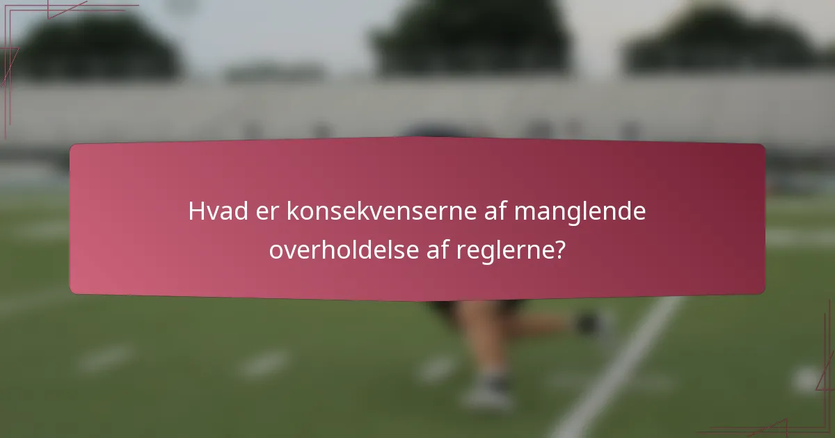 Hvad er konsekvenserne af manglende overholdelse af reglerne?