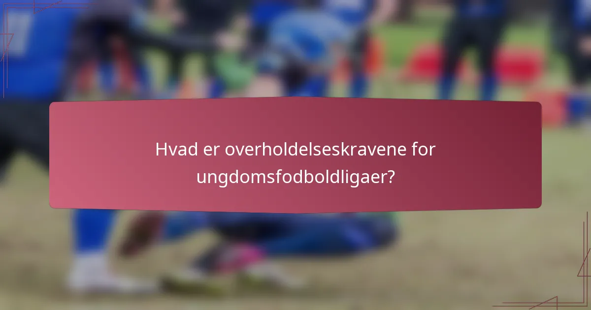 Hvad er overholdelseskravene for ungdomsfodboldligaer?