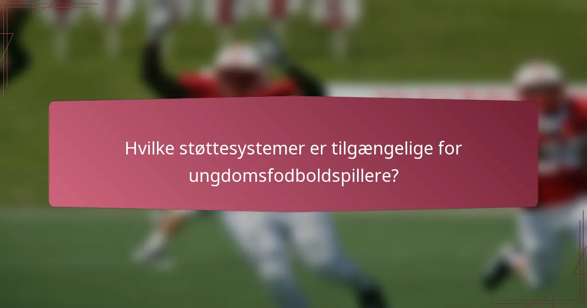Hvilke støttesystemer er tilgængelige for ungdomsfodboldspillere?