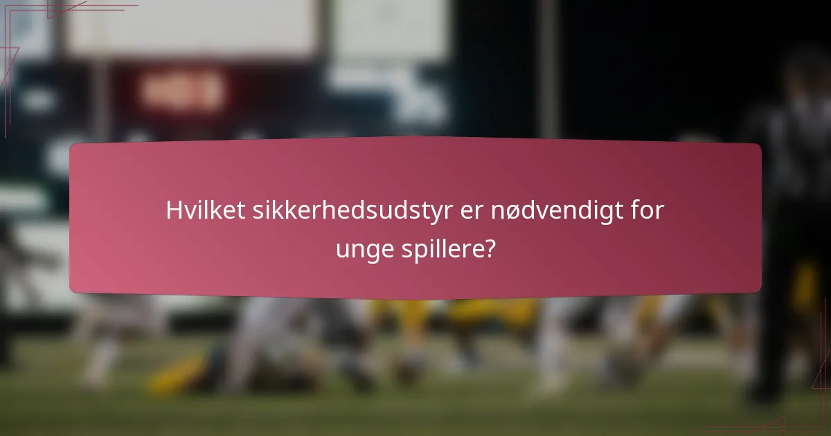 Hvilket sikkerhedsudstyr er nødvendigt for unge spillere?
