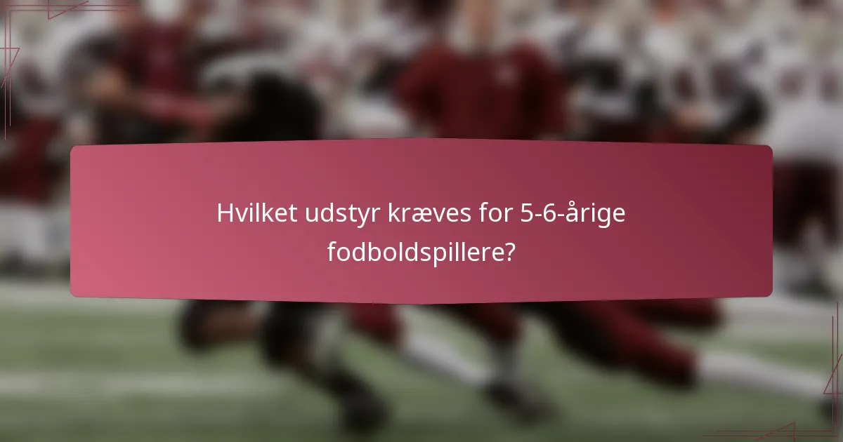 Hvilket udstyr kræves for 5-6-årige fodboldspillere?