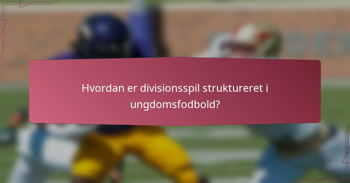 Hvordan er divisionsspil struktureret i ungdomsfodbold?