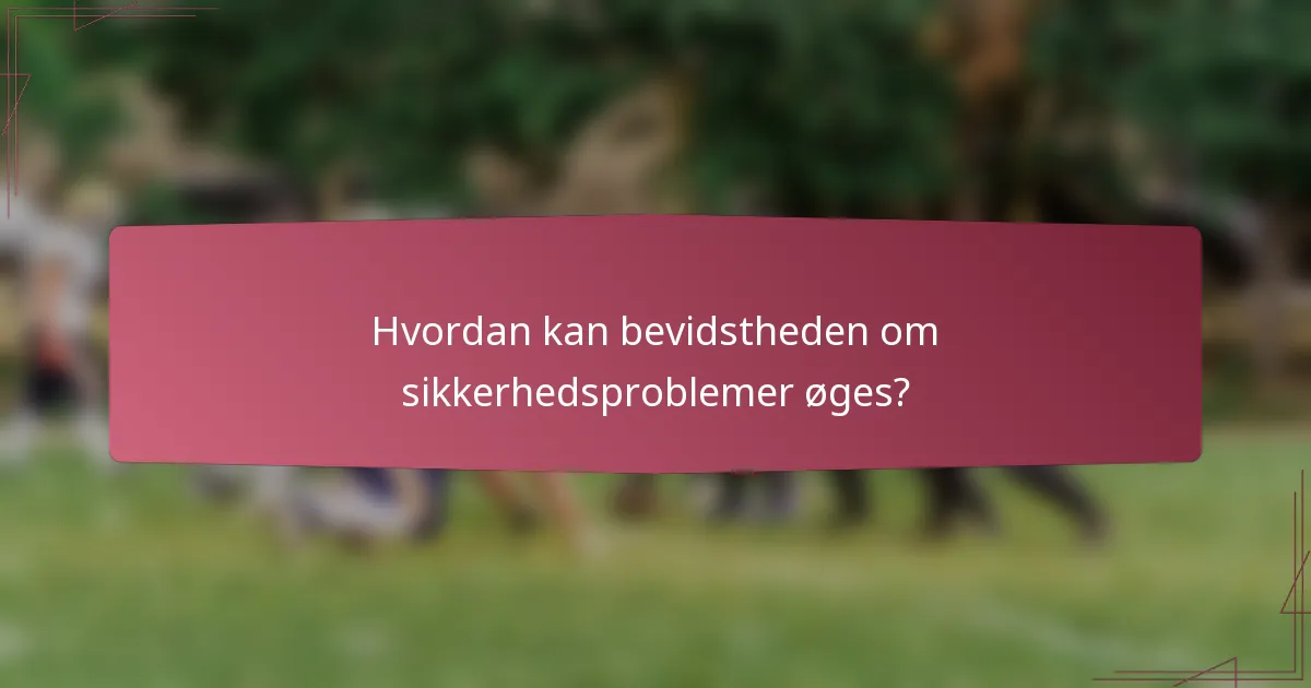 Hvordan kan bevidstheden om sikkerhedsproblemer øges?